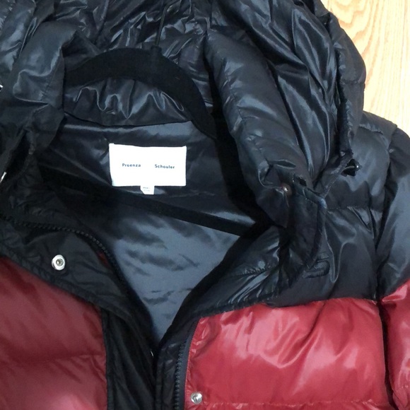 EUC authentic Proenza Schouler Colorblock puffer medium size Black Burgundy Red - Picture 2 of 6